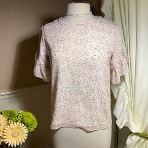 DREW RUFFLE SLEEVE TOP. SIZE XS